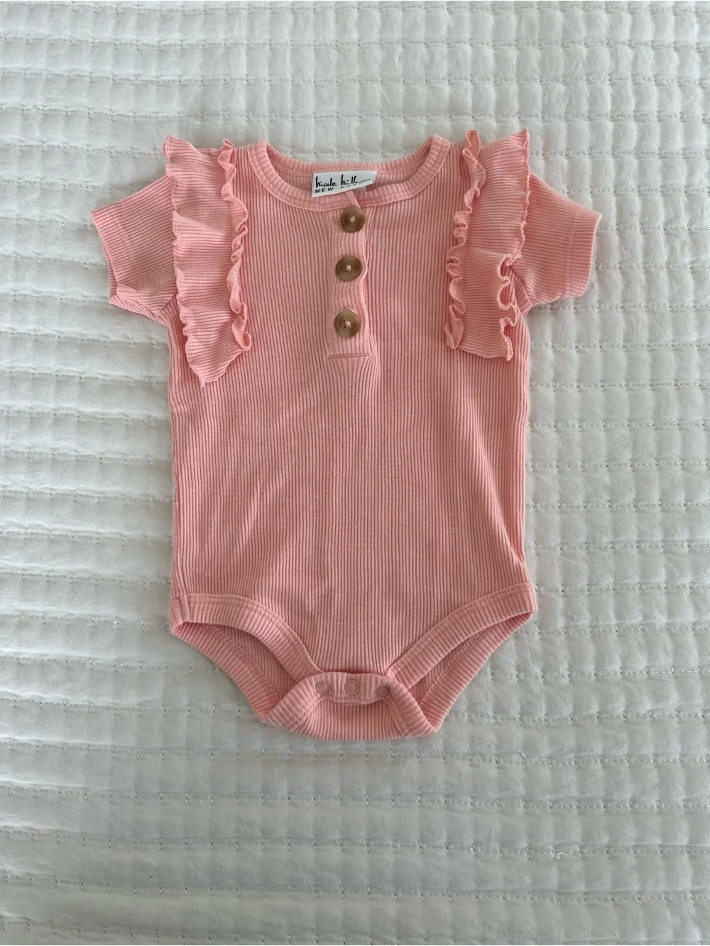 Three-Pack Baby Girls One-Piece Bodysuits -  Size 6-9 months